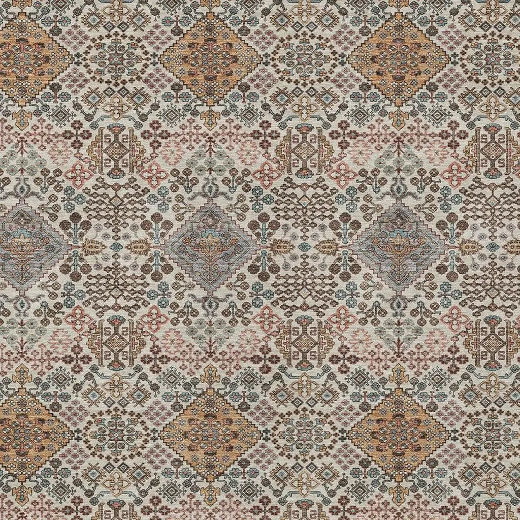 9' X 12' Beige And Copper Geometric Washable Indoor Outdoor Area Rug Homeroots Outdoor
