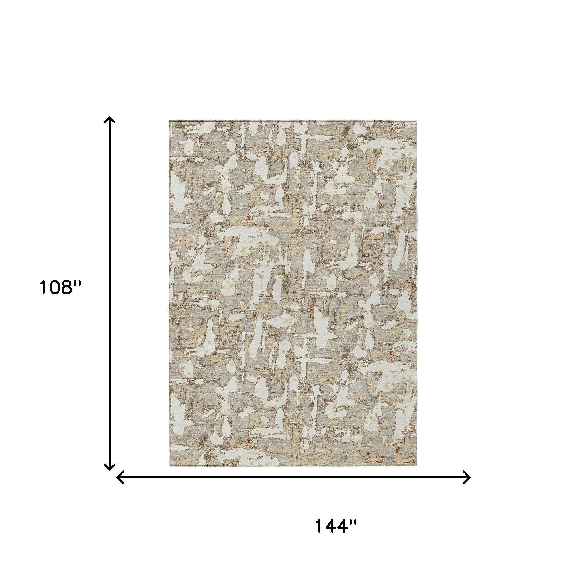 9' X 12' Beige And Gray Abstract Washable Indoor Outdoor Area Rug Homeroots Outdoor