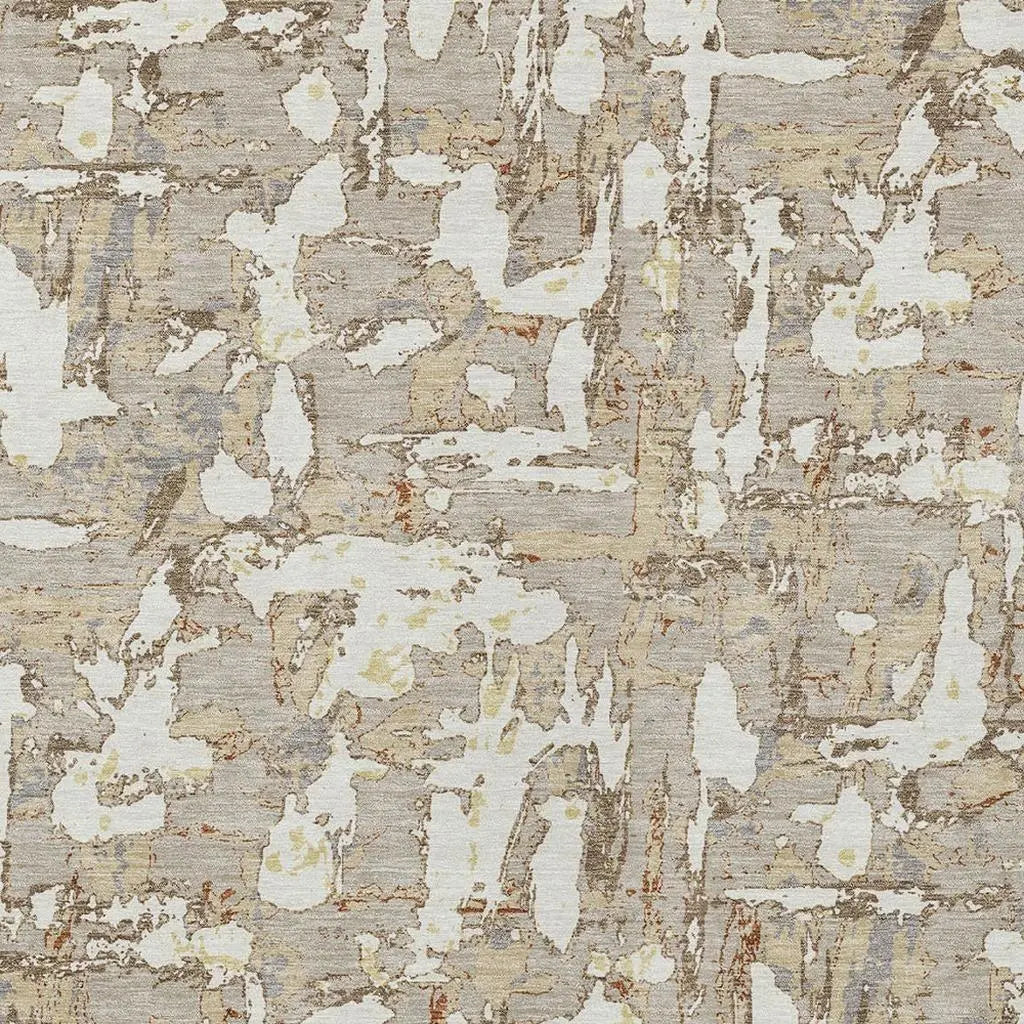 9' X 12' Beige And Gray Abstract Washable Indoor Outdoor Area Rug Homeroots Outdoor