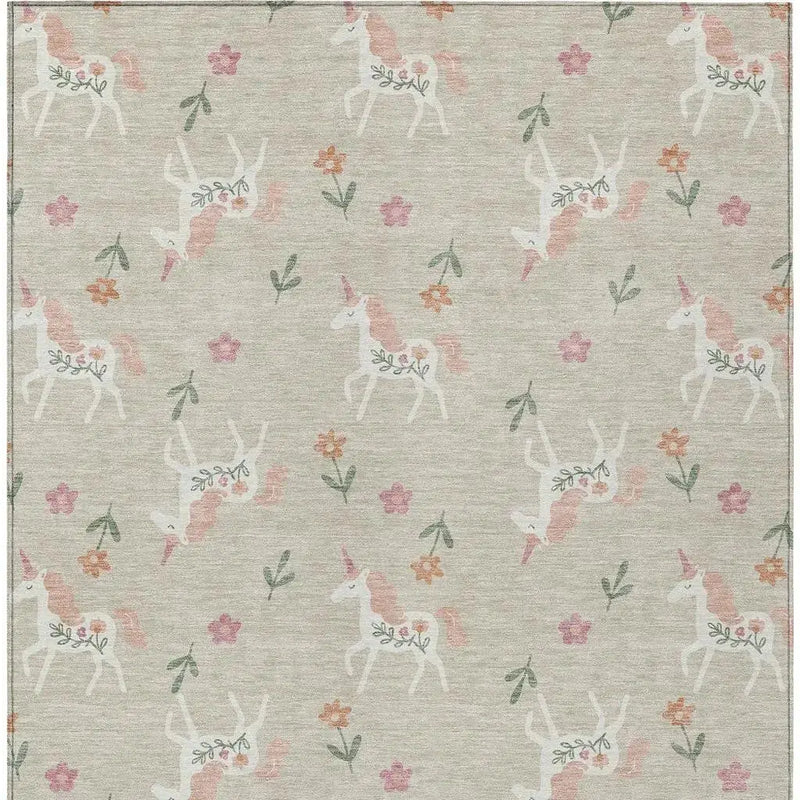 9' X 12' Beige And Gray Floral Washable Indoor Outdoor Area Rug Homeroots Outdoor