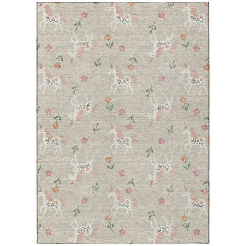 9' X 12' Beige And Gray Floral Washable Indoor Outdoor Area Rug Homeroots Outdoor