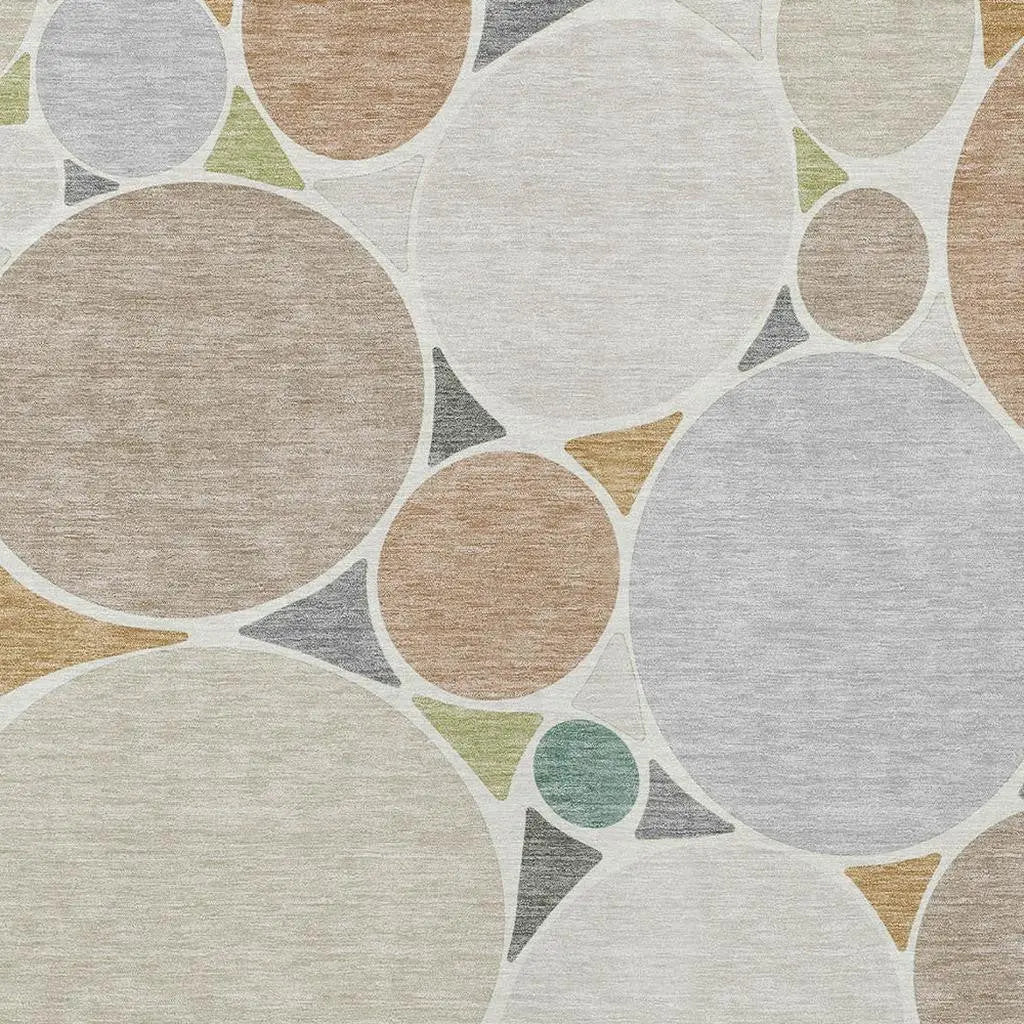 9' X 12' Beige And Gray Geometric Washable Indoor Outdoor Area Rug Homeroots Outdoor