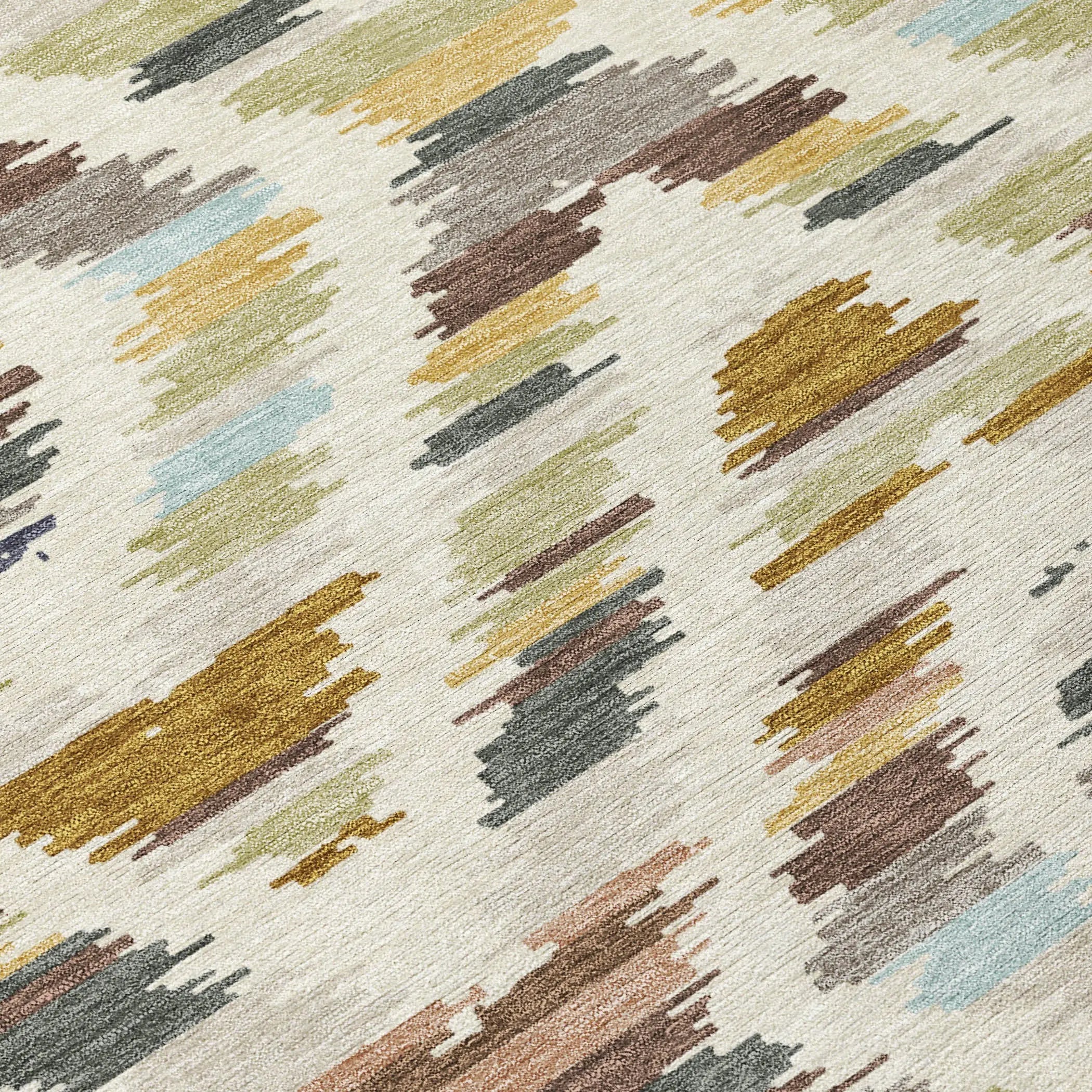 9' X 12' Beige And Green Tribal Washable Indoor Outdoor Area Rug Homeroots Outdoor
