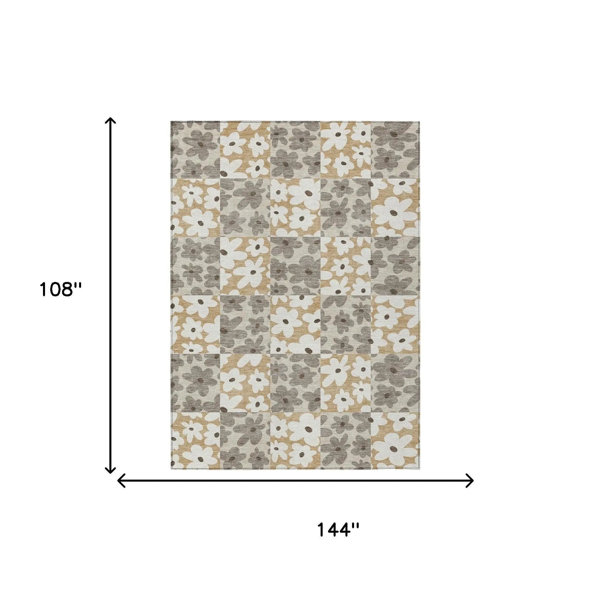 9' X 12' Beige And Ivory Floral Washable Indoor Outdoor Area Rug Homeroots Outdoor