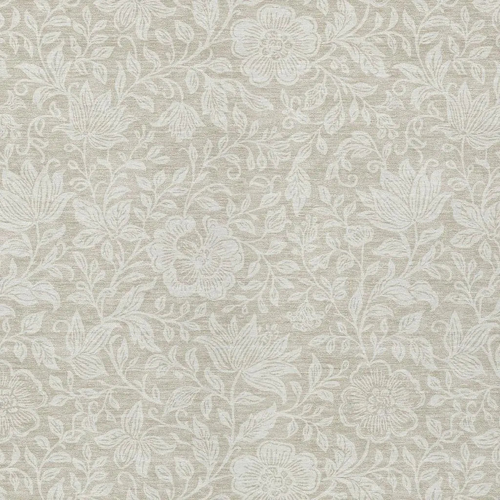 9' X 12' Beige And Ivory Floral Washable Indoor Outdoor Area Rug Homeroots Outdoor