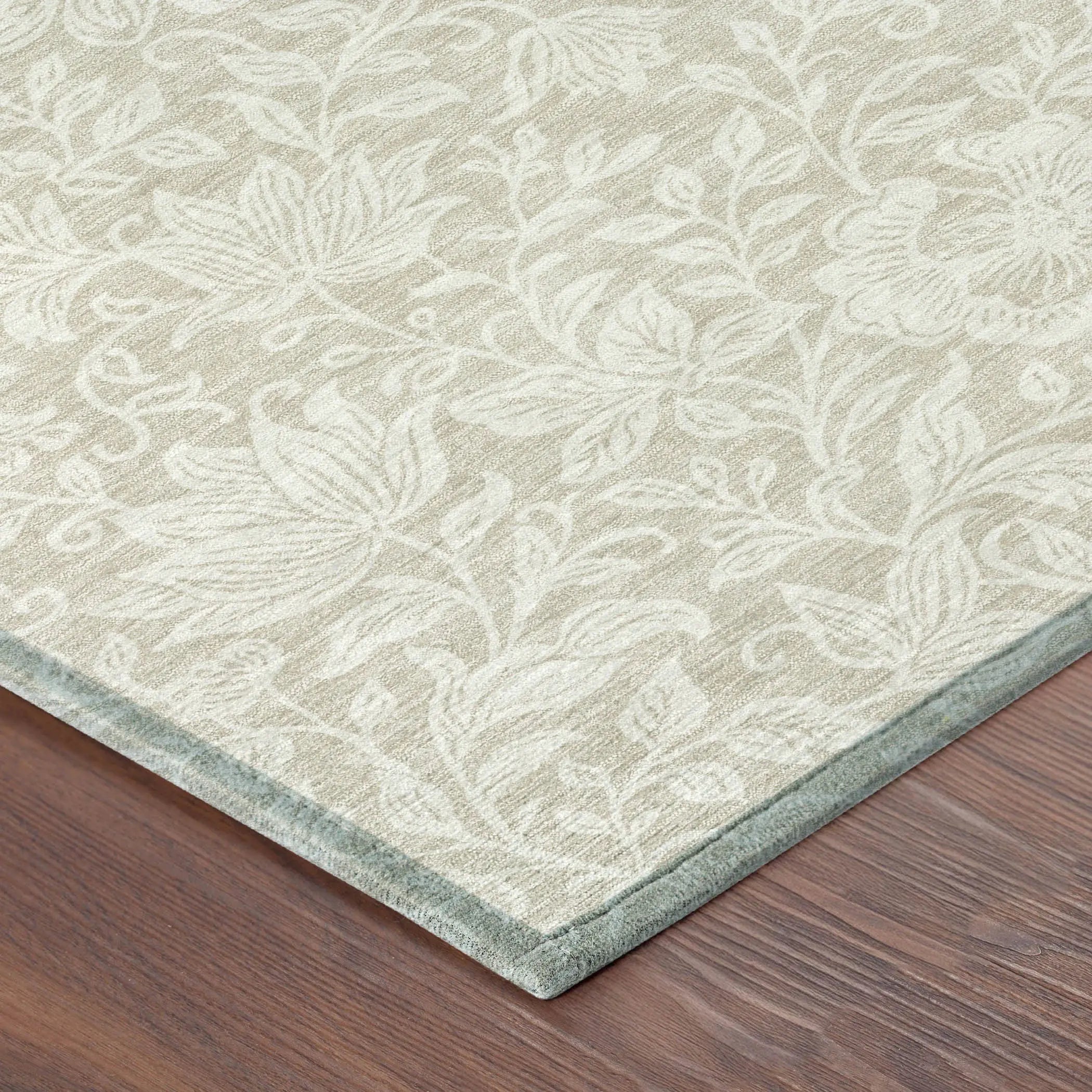 9' X 12' Beige And Ivory Floral Washable Indoor Outdoor Area Rug Homeroots Outdoor