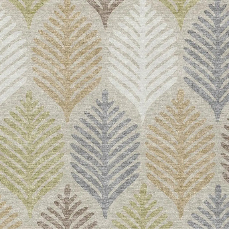 9' X 12' Beige And Ivory Floral Washable Indoor Outdoor Area Rug Homeroots Outdoor