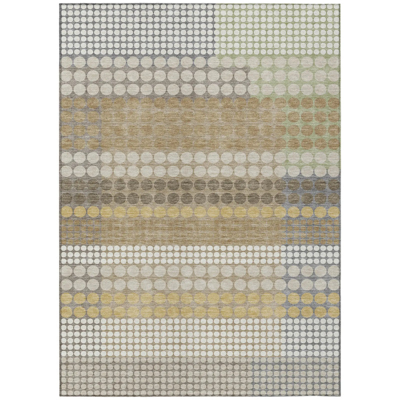 9' X 12' Beige And Ivory Geometric Washable Indoor Outdoor Area Rug Homeroots Outdoor