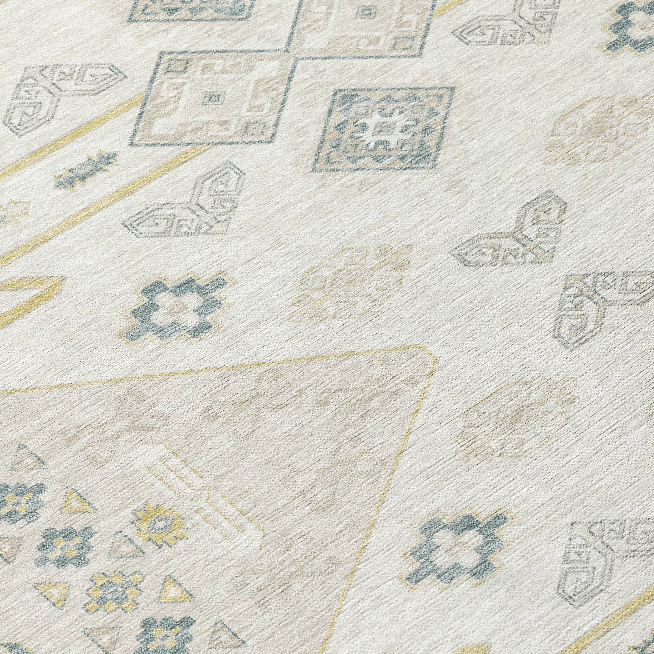 9' X 12' Beige And Ivory Geometric Washable Indoor Outdoor Area Rug Homeroots Outdoor