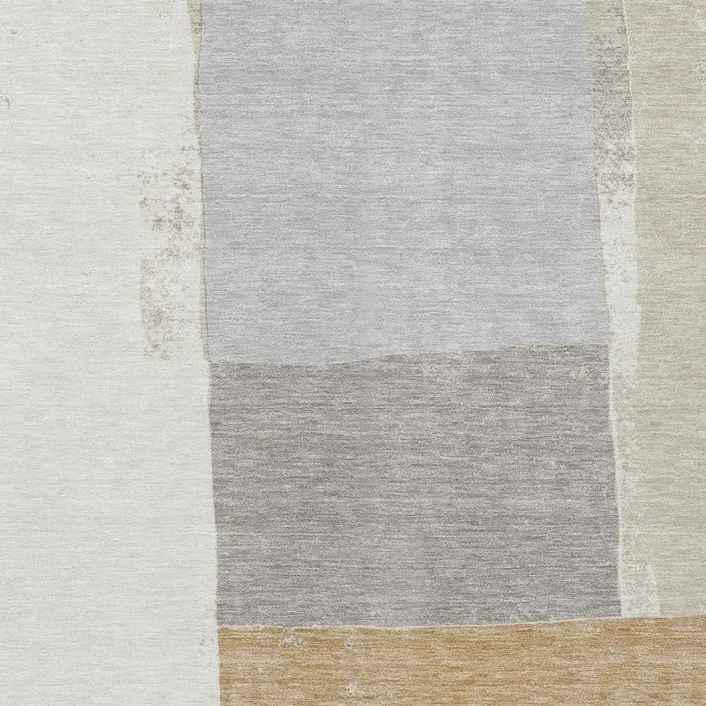 9' X 12' Beige And Ivory Geometric Washable Indoor Outdoor Area Rug Homeroots Outdoor