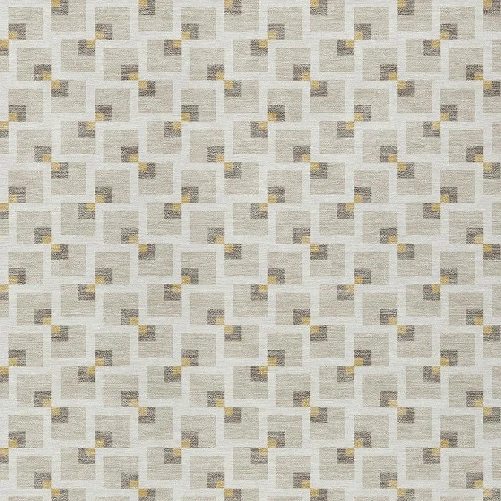 9' X 12' Beige And Ivory Geometric Washable Indoor Outdoor Area Rug Homeroots Outdoor