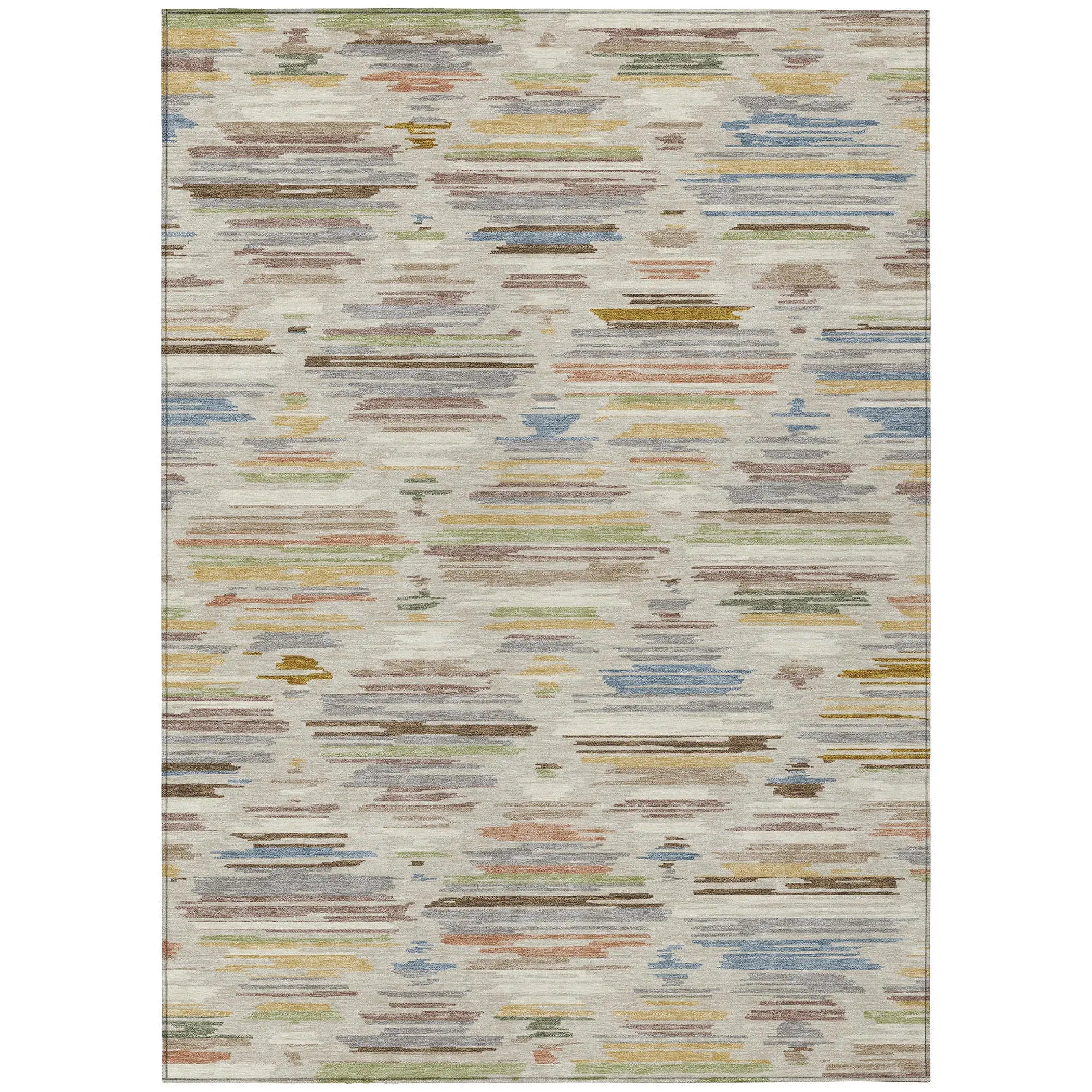 9' X 12' Beige And Ivory Southwestern Washable Indoor Outdoor Area Rug Homeroots Outdoor