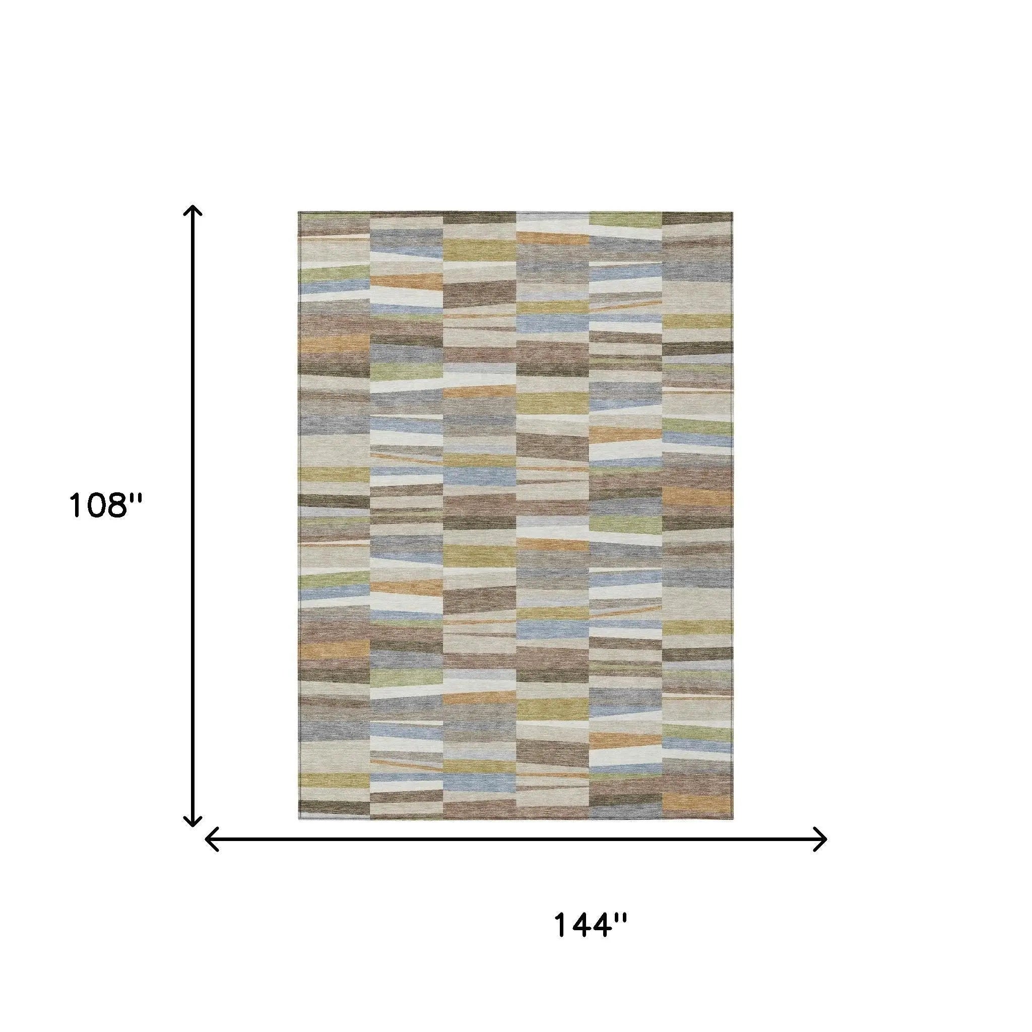 9' X 12' Beige And Ivory Striped Washable Indoor Outdoor Area Rug Homeroots Outdoor