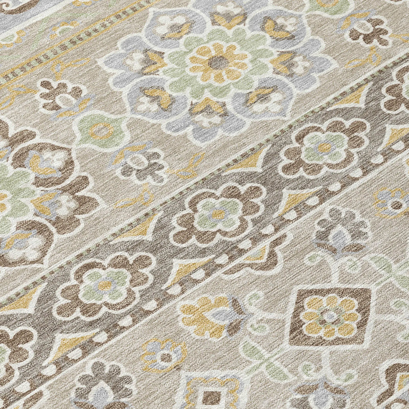 9' X 12' Beige And Ivory Tribal Washable Indoor Outdoor Area Rug Homeroots Outdoor