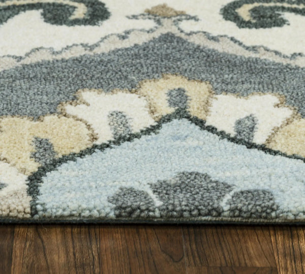 9' X 12' Beige And Natural Wool Floral Hand Tufted Area Rug Homeroots Home Decor