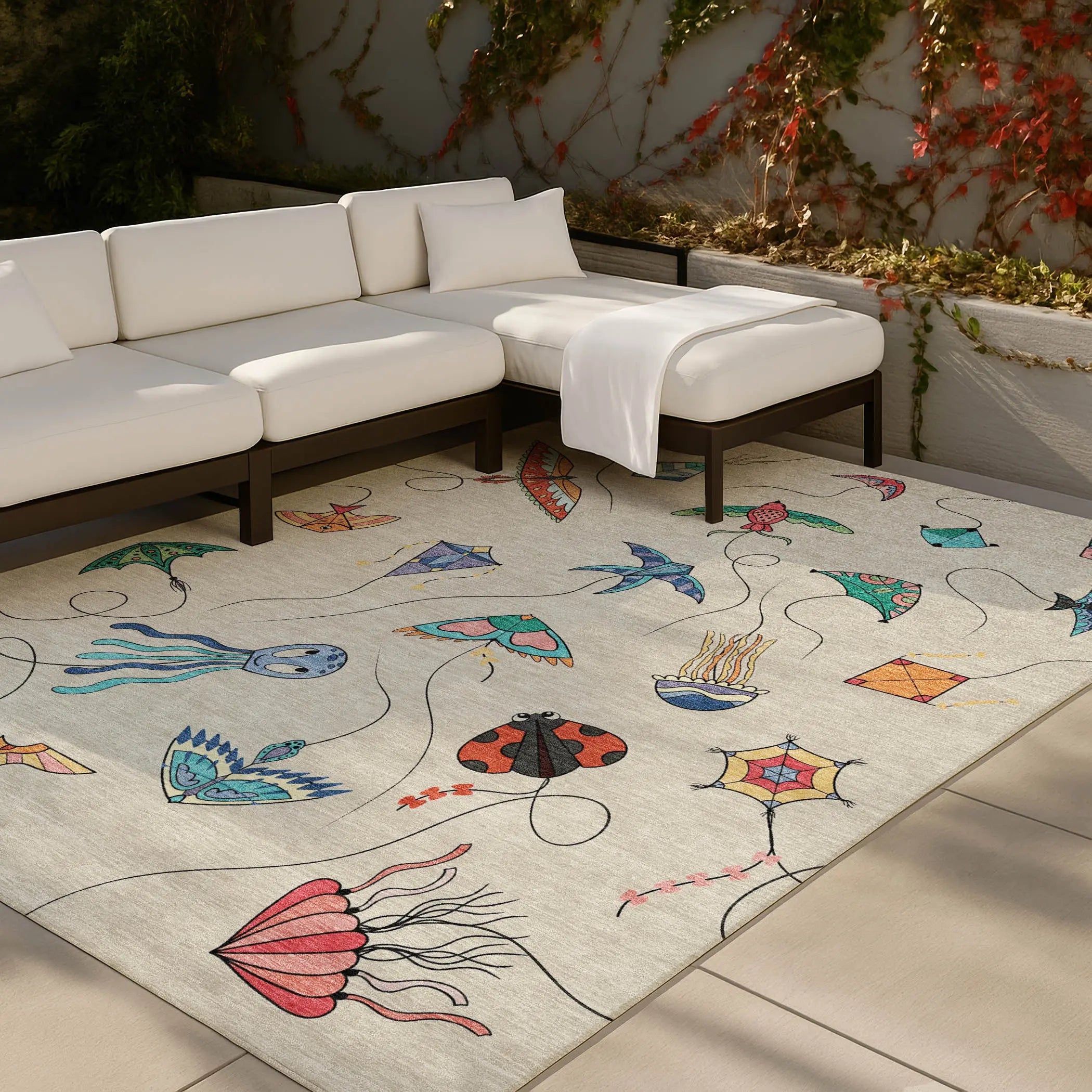 9' X 12' Beige And Orange Geometric Washable Indoor Outdoor Area Rug Homeroots Outdoor