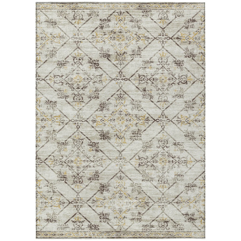 9' X 12' Beige And Sky Blue Geometric Washable Indoor Outdoor Area Rug Homeroots Outdoor