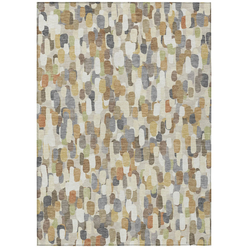 9' X 12' Beige And Taupe Abstract Washable Indoor Outdoor Area Rug Homeroots Outdoor