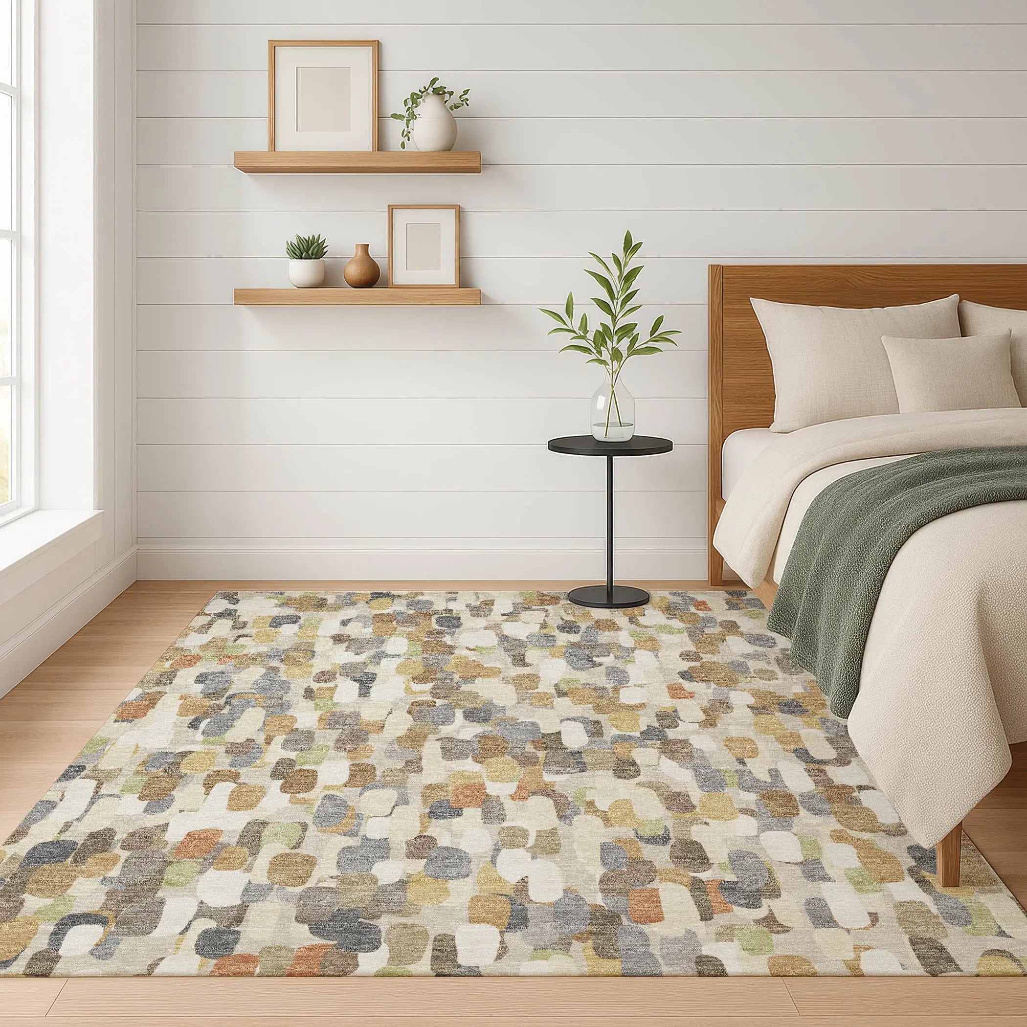 9' X 12' Beige And Taupe Abstract Washable Indoor Outdoor Area Rug Homeroots Outdoor