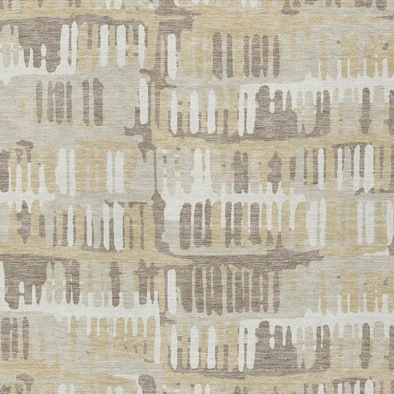 9' X 12' Beige And Taupe Abstract Washable Indoor Outdoor Area Rug Homeroots Outdoor