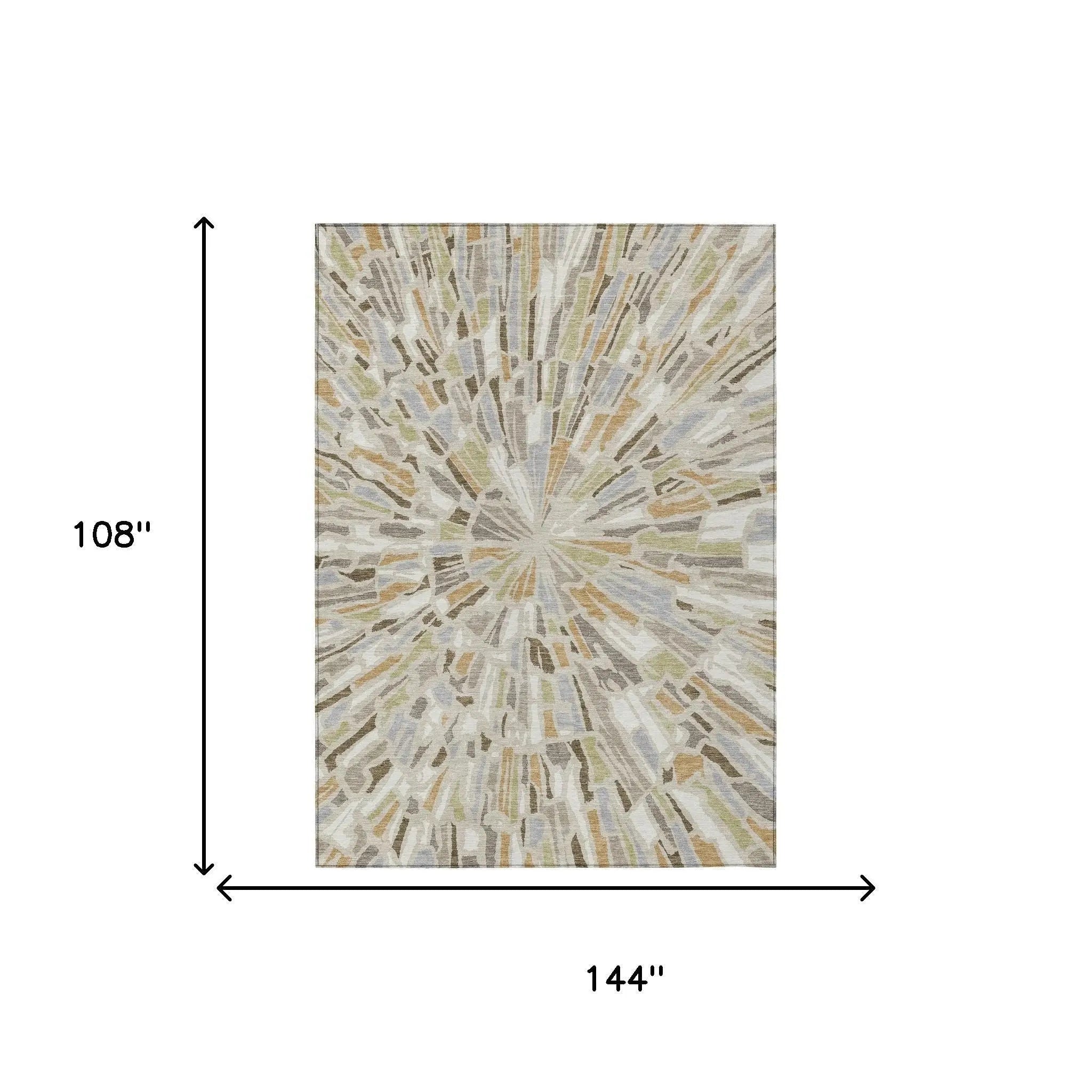 9' X 12' Beige And Taupe Abstract Washable Indoor Outdoor Area Rug Homeroots Outdoor