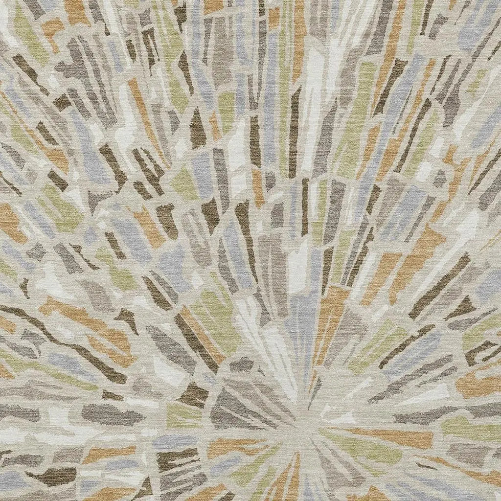 9' X 12' Beige And Taupe Abstract Washable Indoor Outdoor Area Rug Homeroots Outdoor