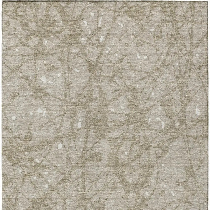 9' X 12' Beige And Taupe Abstract Washable Indoor Outdoor Area Rug Homeroots Outdoor