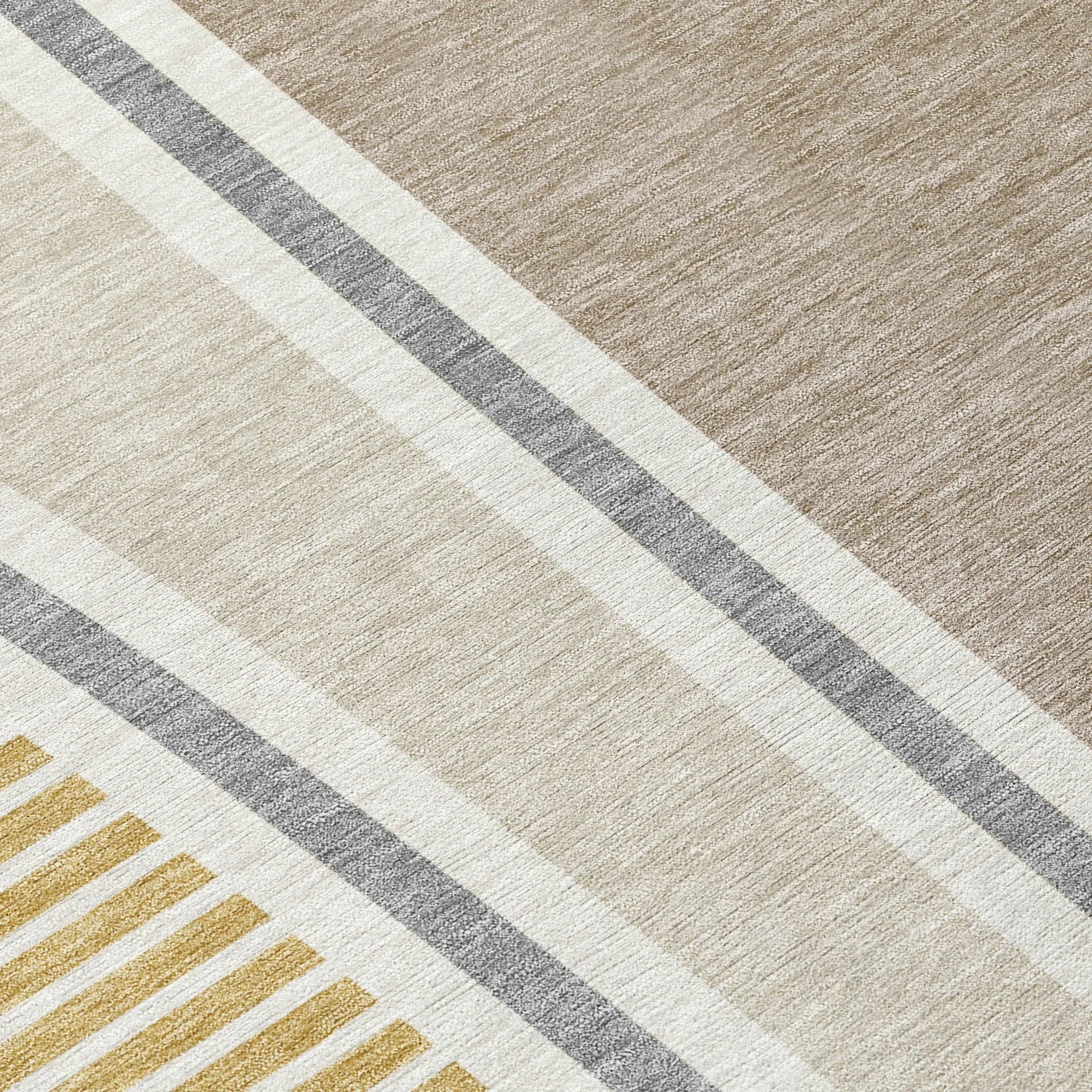 9' X 12' Beige And Taupe Geometric Washable Indoor Outdoor Area Rug Homeroots Outdoor