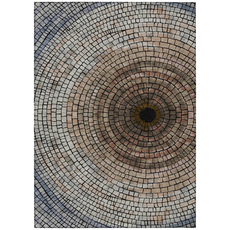 9' X 12' Beige And Taupe Geometric Washable Indoor Outdoor Area Rug Homeroots Outdoor