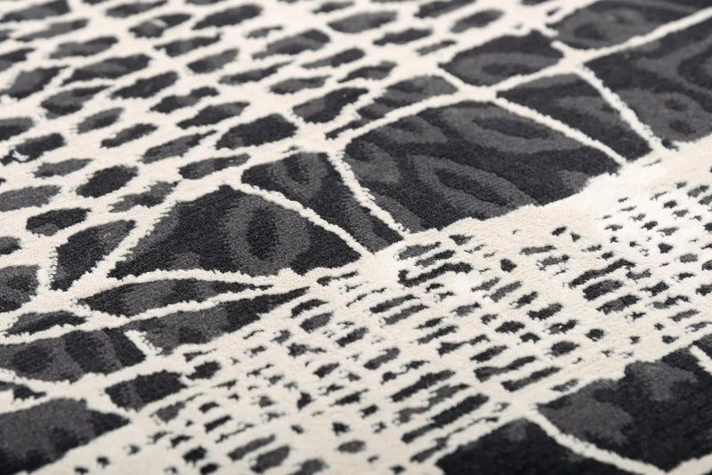 9' X 12' Beige Black Ivory And Gray Abstract Area Rug Homeroots Home Decor