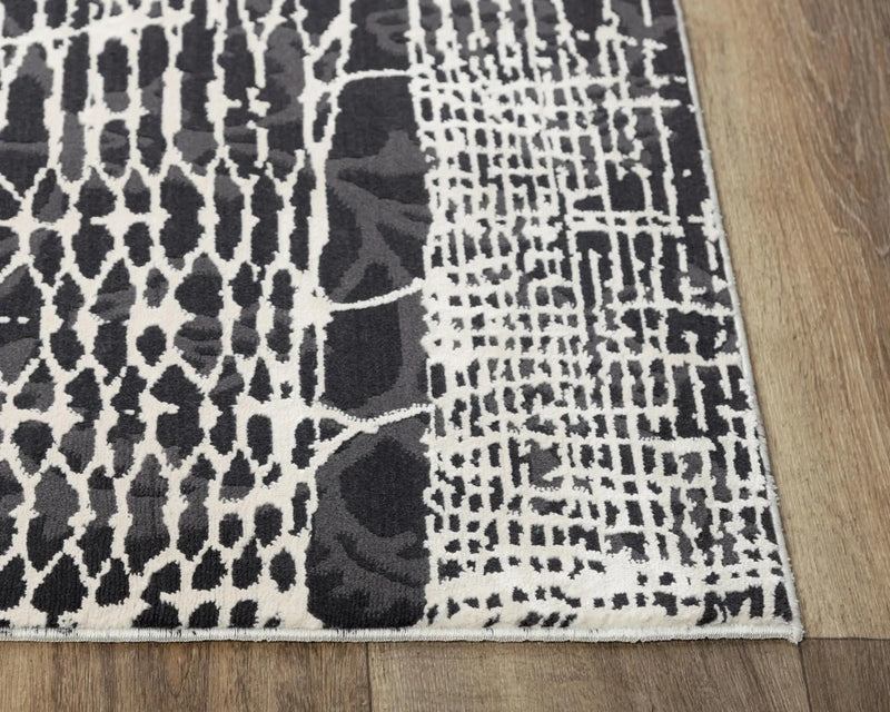 9' X 12' Beige Black Ivory And Gray Abstract Area Rug Homeroots Home Decor