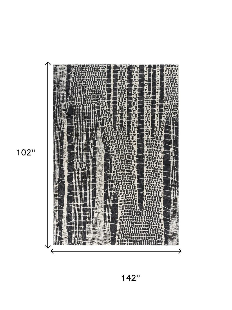 9' X 12' Beige Black Ivory And Gray Abstract Area Rug Homeroots Home Decor