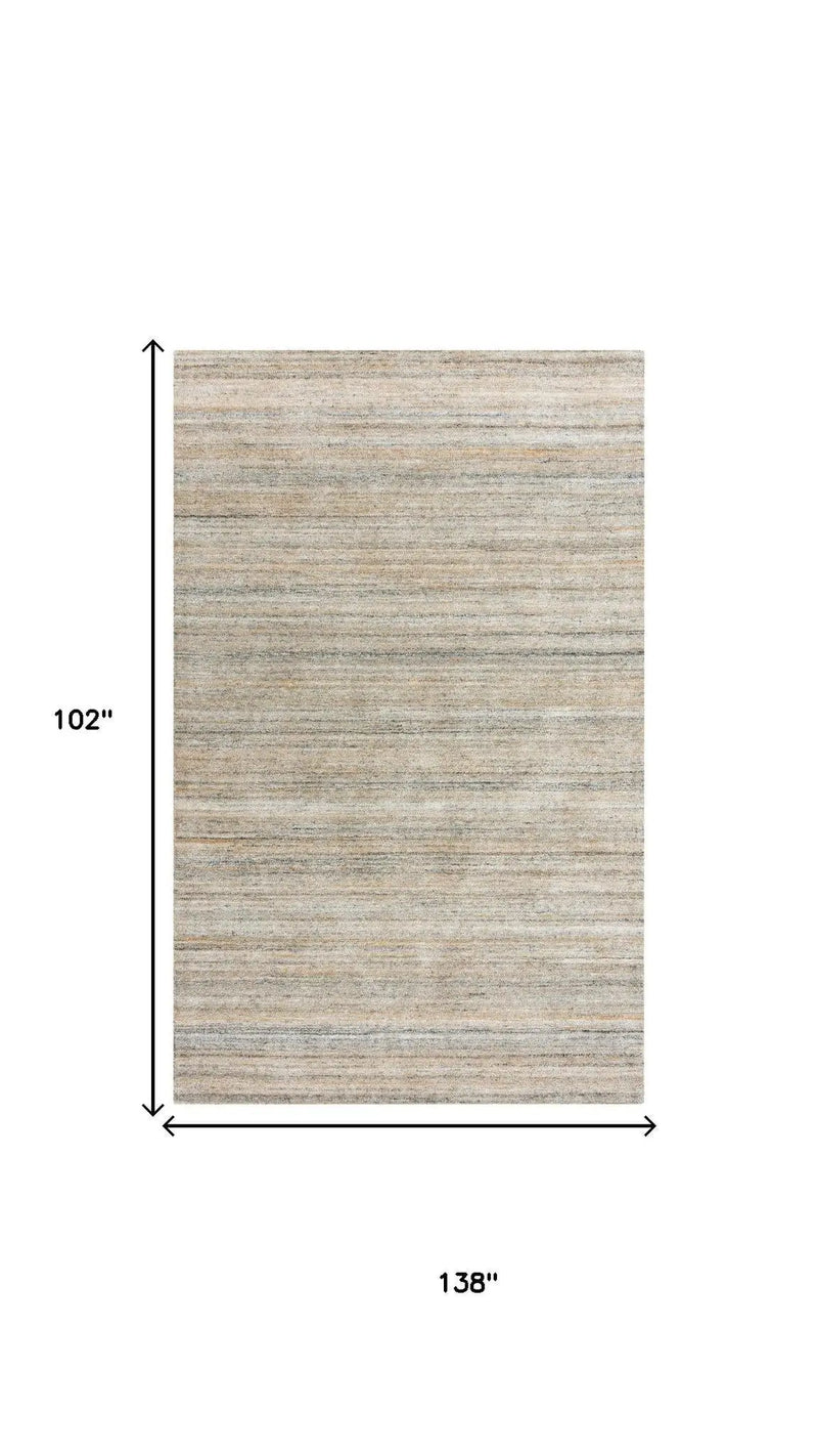 9' X 12' Beige Brown Black Ivory And Light Gray Striped Hand Tufted Area Rug Homeroots Home Decor