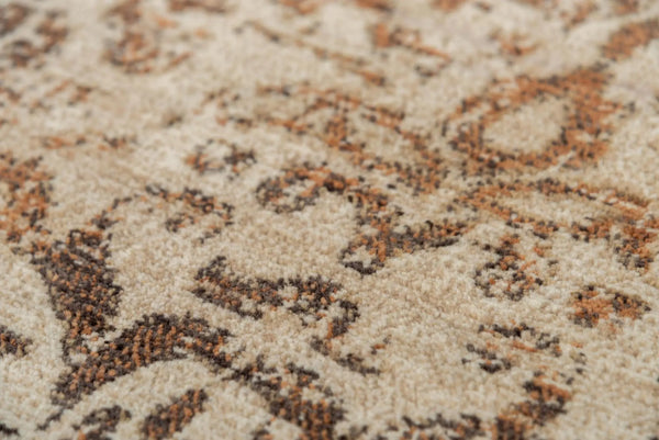 9' X 12' Beige Brown Rust And Red New Zealand Lambs Wool Damask Hand Carved Handmade Area Rug Homeroots Home Decor