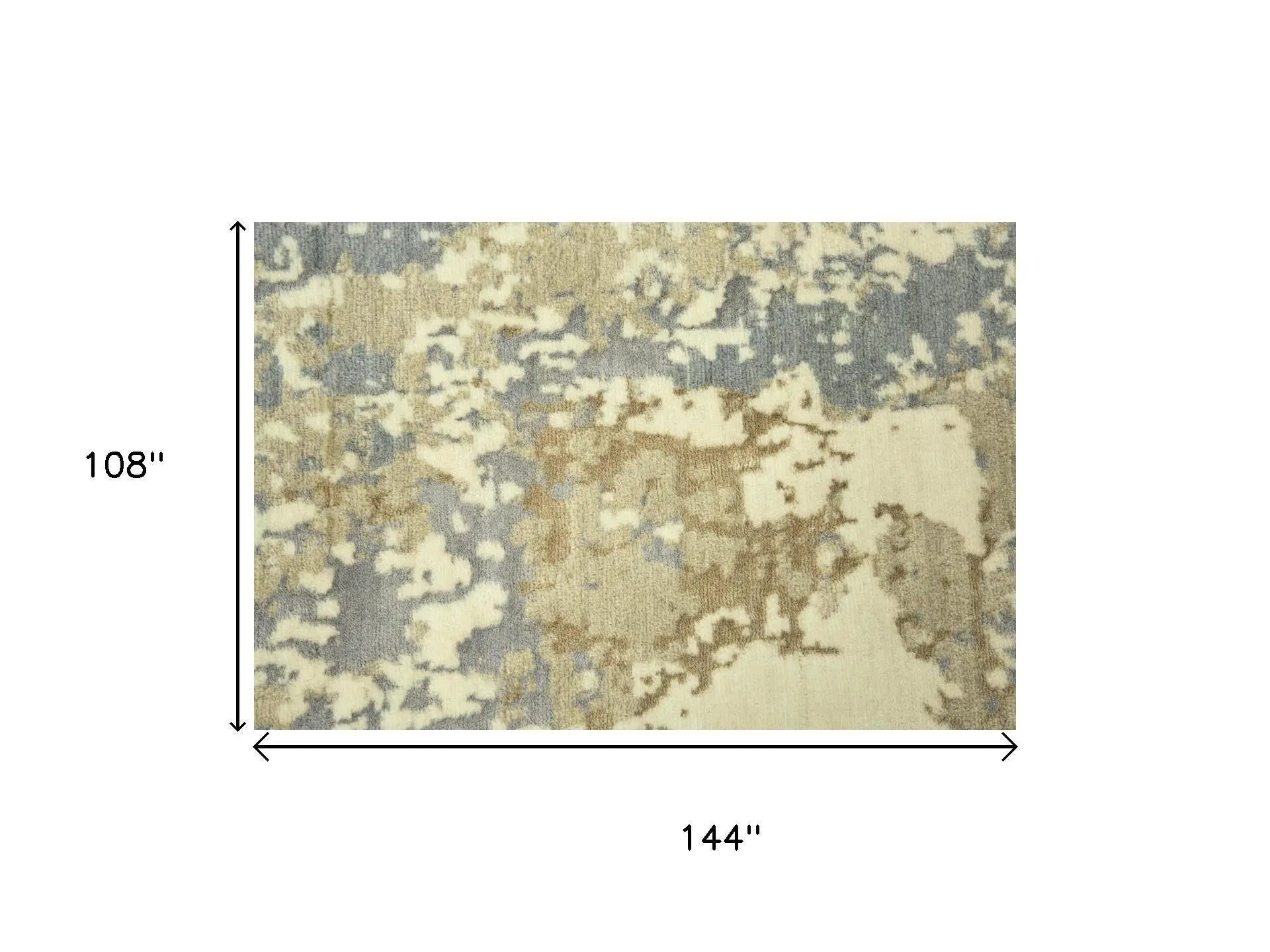 9' X 12' Beige Gray And Ivory New Zealand Lambs Wool Abstract Hand Carved Handmade Area Rug Homeroots Home Decor