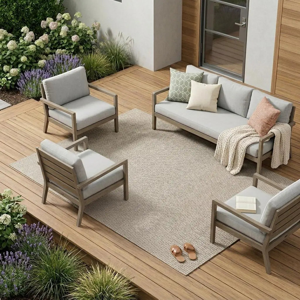 9' X 12' Beige Indoor Outdoor Area Rug Homeroots Outdoor