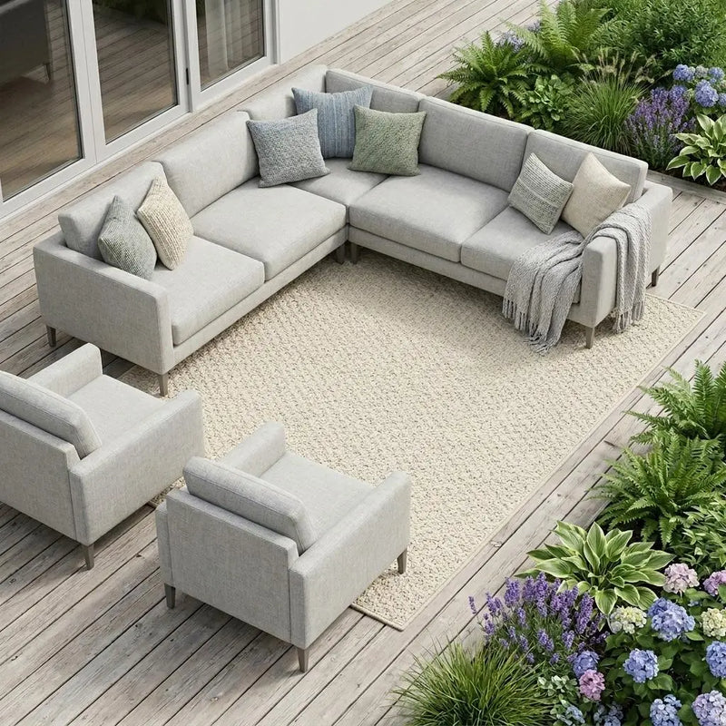 9' X 12' Beige Indoor Outdoor Area Rug Homeroots Outdoor