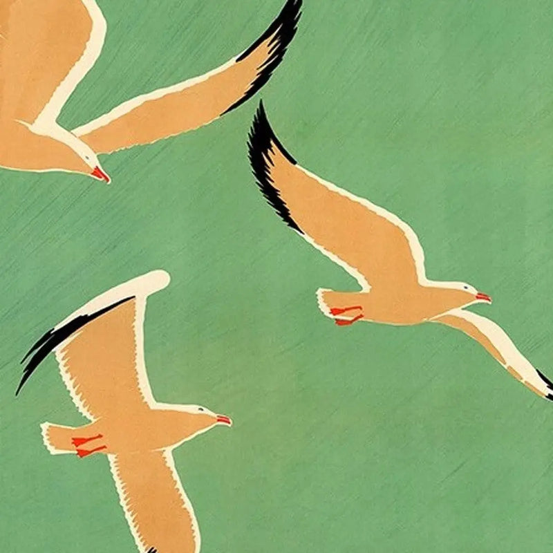 9" X 12" Birds Over Lake Michigan C1929 Vintage Travel Poster Wall Art Homeroots Home Decor