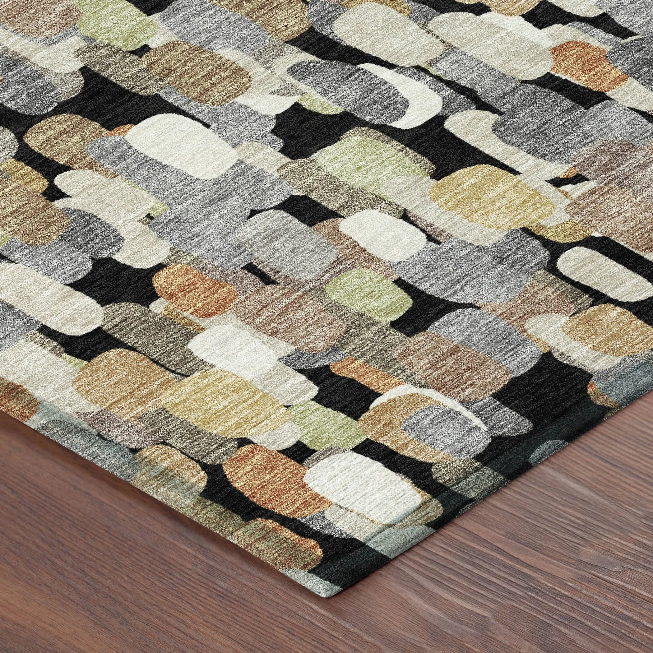 9' X 12' Black And Beige Abstract Washable Indoor Outdoor Area Rug Homeroots Outdoor