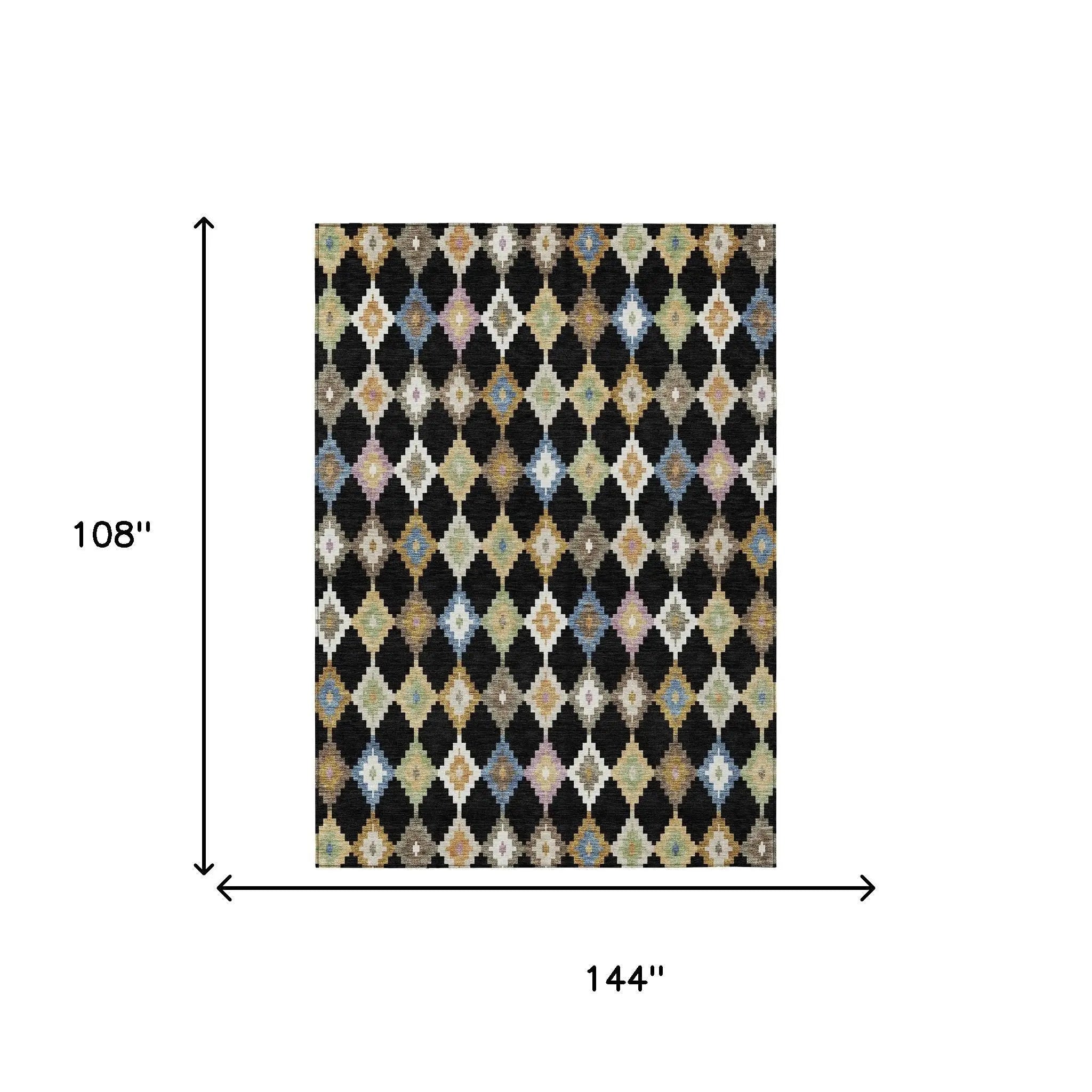 9' X 12' Black And Beige Aztec Washable Indoor Outdoor Area Rug Homeroots Outdoor