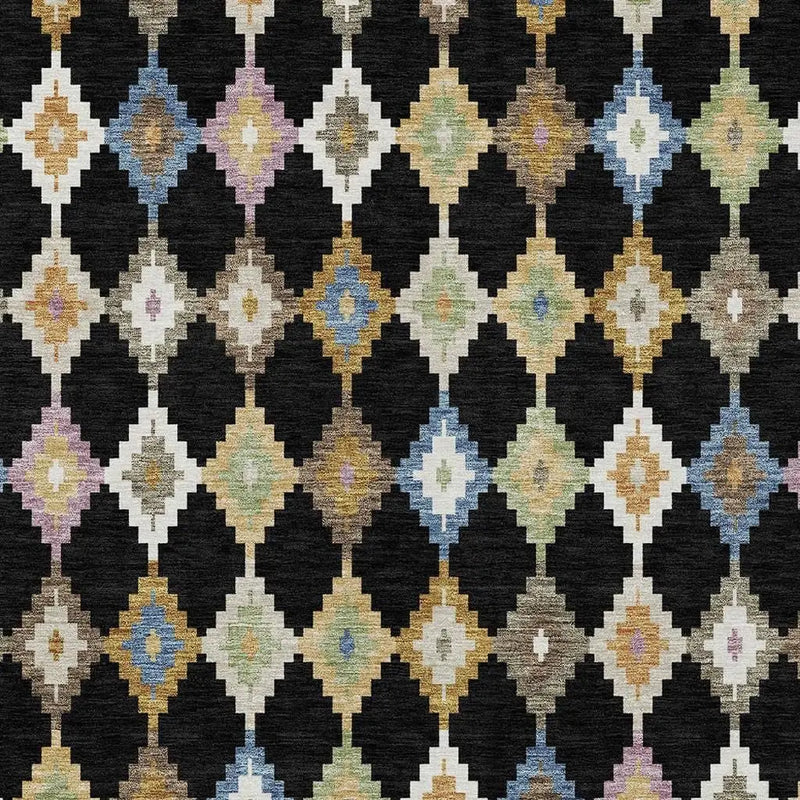 9' X 12' Black And Beige Aztec Washable Indoor Outdoor Area Rug Homeroots Outdoor