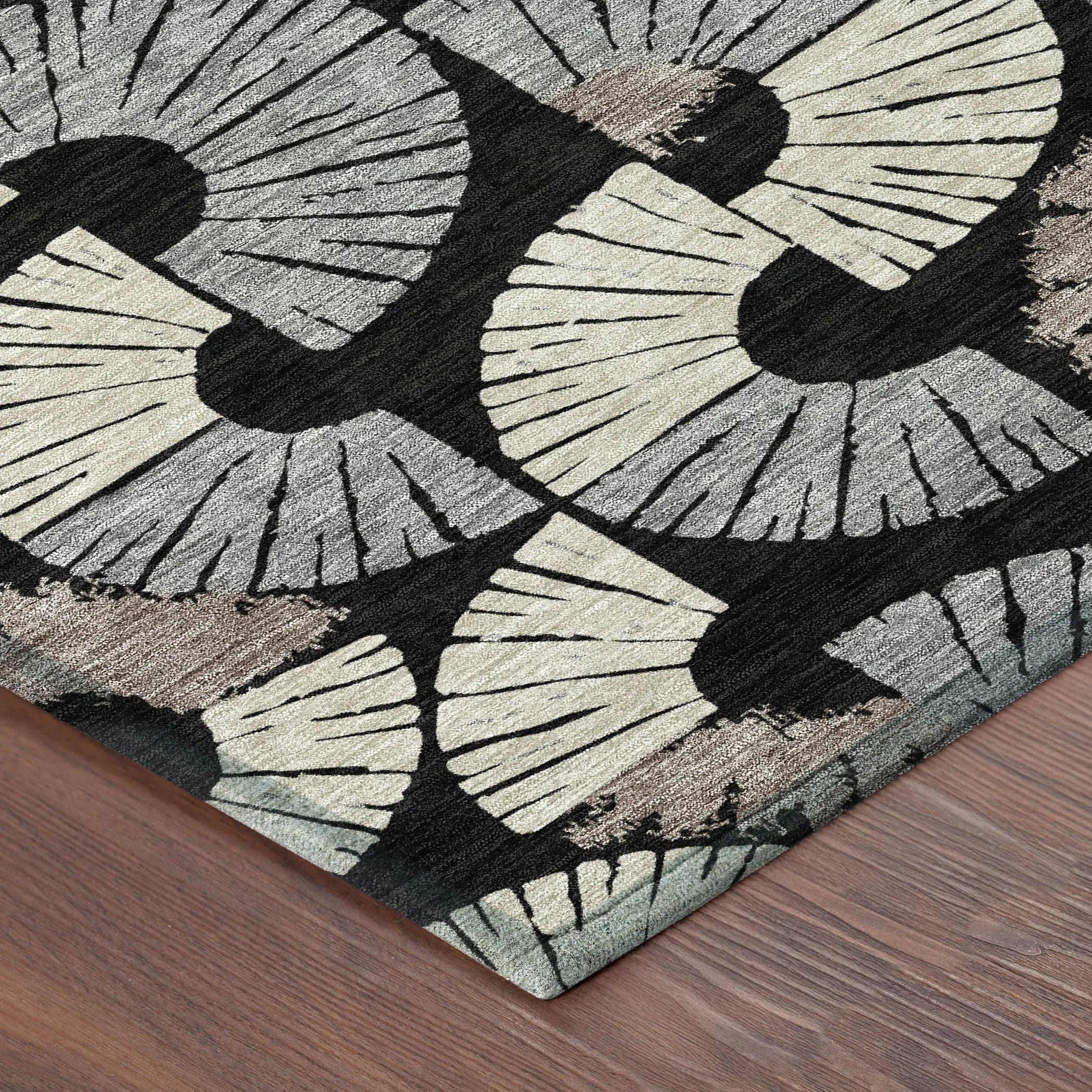 9' X 12' Black And Beige Geometric Washable Indoor Outdoor Area Rug Homeroots Outdoor