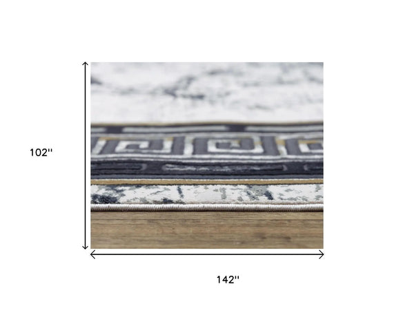 9' X 12' Black And Beige Oriental Area Rug Homeroots Home Decor