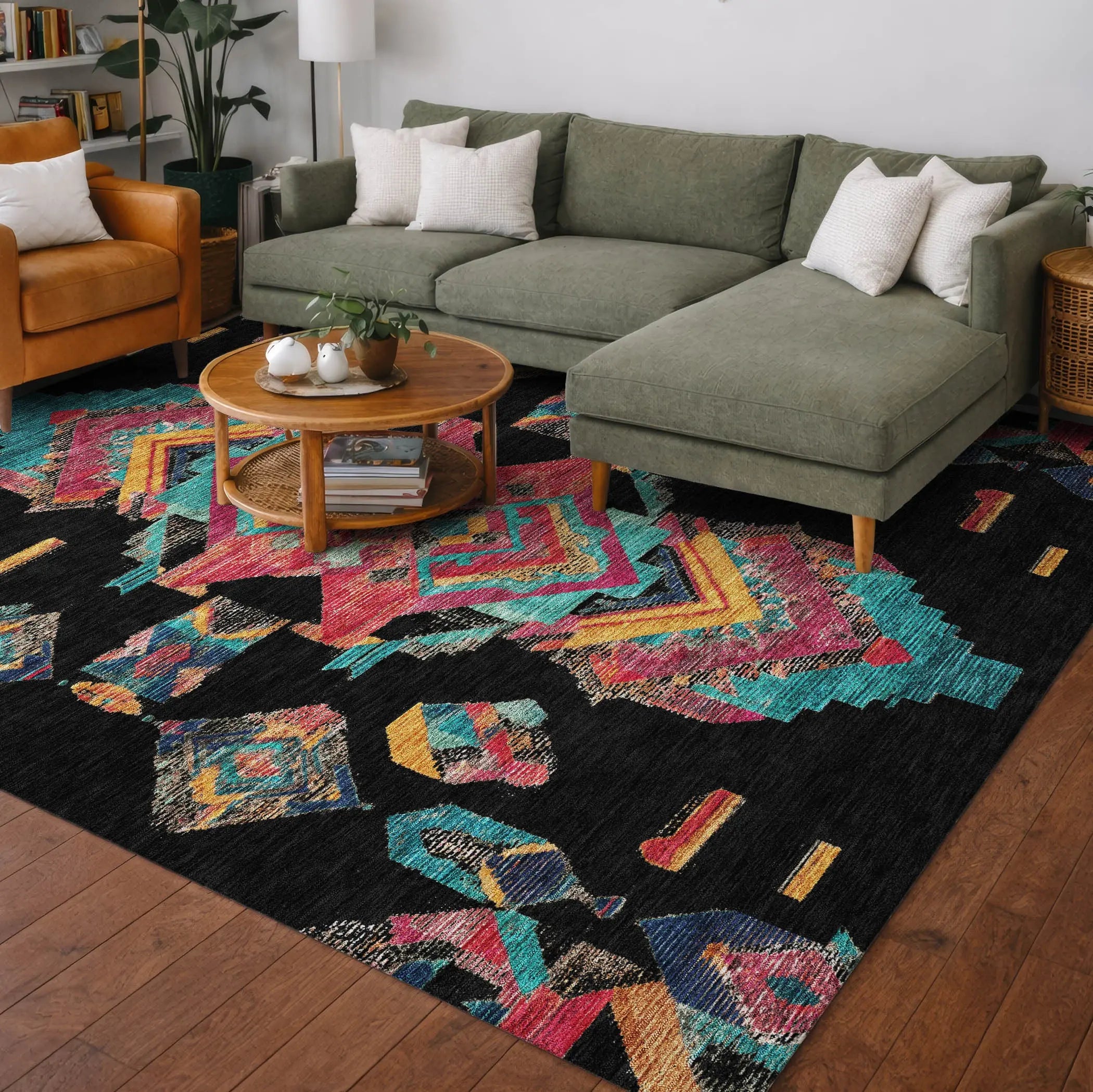 9' X 12' Black And Beige Tribal Washable Indoor Outdoor Area Rug Homeroots Outdoor