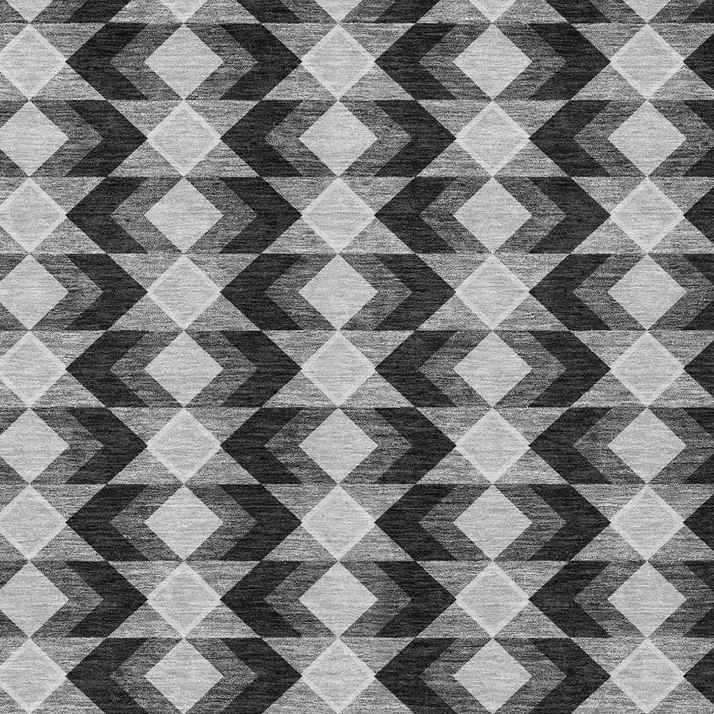 9' X 12' Black And Brown Geometric Washable Indoor Outdoor Area Rug Homeroots Outdoor