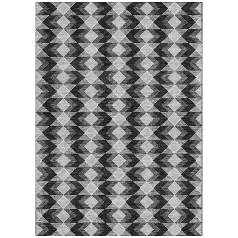 9' X 12' Black And Brown Geometric Washable Indoor Outdoor Area Rug Homeroots Outdoor