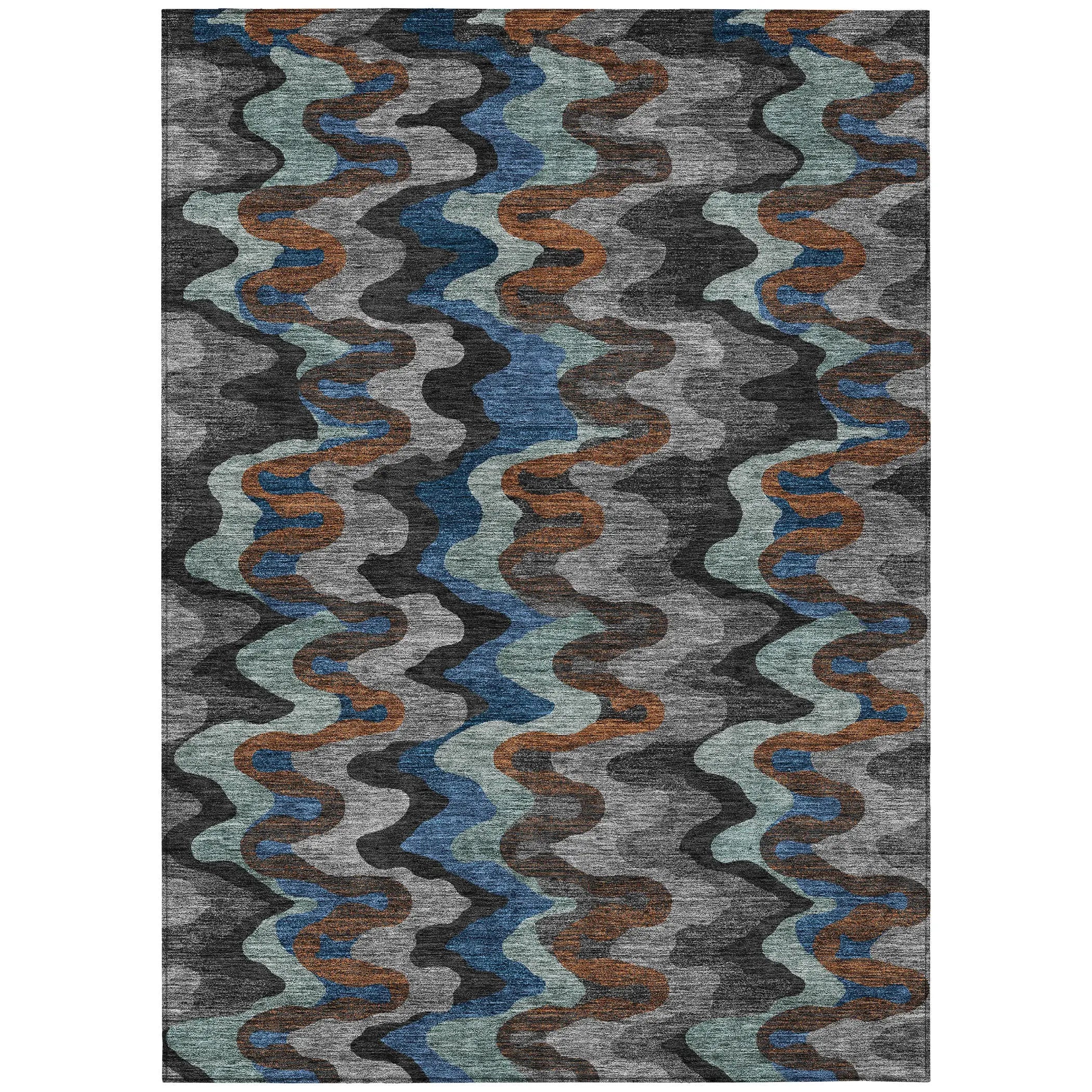 9' X 12' Black And Charcoal Abstract Washable Indoor Outdoor Area Rug Homeroots Outdoor