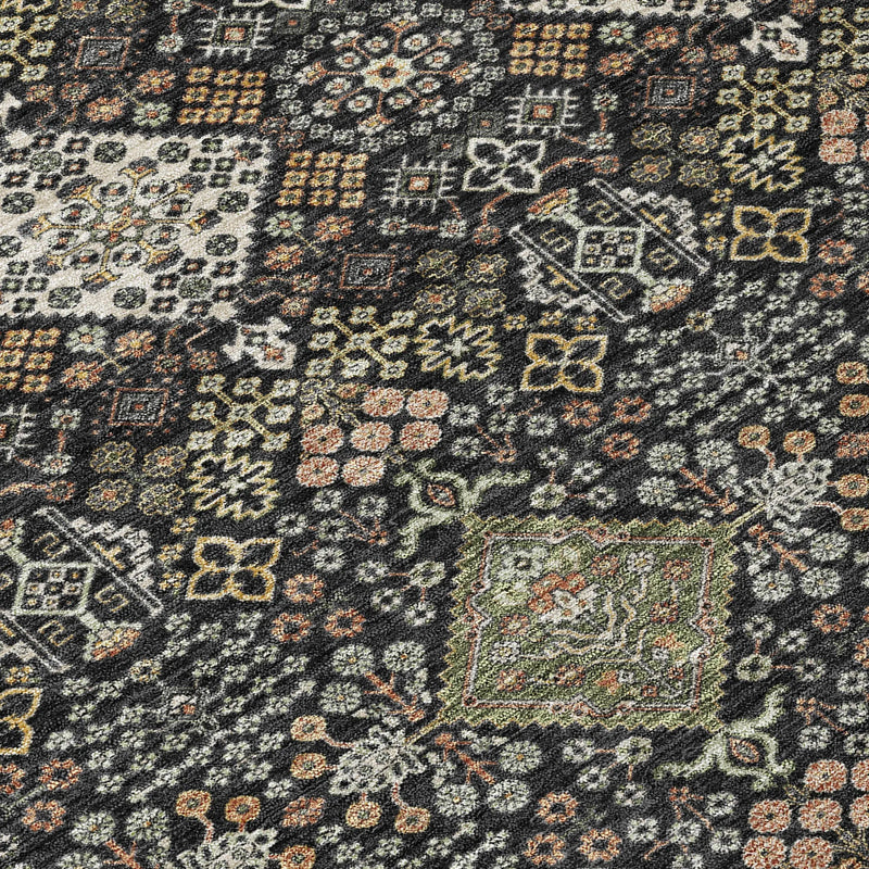 9' X 12' Black And Charcoal Geometric Washable Indoor Outdoor Area Rug Homeroots Outdoor