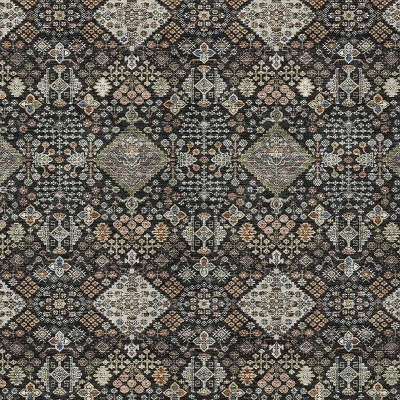 9' X 12' Black And Charcoal Geometric Washable Indoor Outdoor Area Rug Homeroots Outdoor