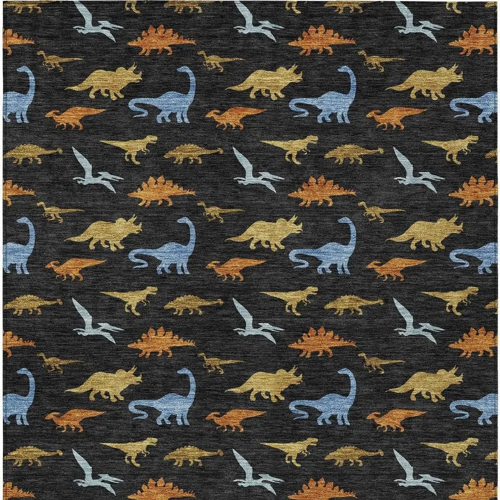 9' X 12' Black And Chocolate Geometric Washable Indoor Outdoor Area Rug Homeroots Outdoor